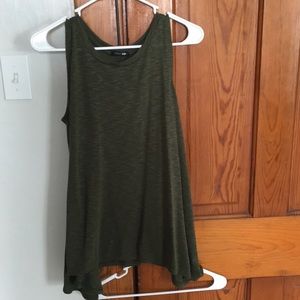 Army green swing fit tank top